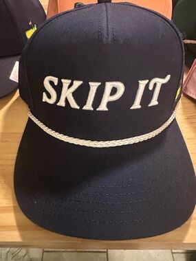 Masters Navy Hat with White Embroidery and Rope